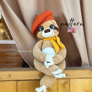Sloth Amigurumi pattern / Crochet sloth pattern / Crochet plush toys / Handmade crochet gifts / Crochet animals / Stuffed animal pattern/DIY