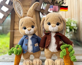 Crochet bunny pattern / Stuffed bunny / Crochet animals / Amigurumi pattern / Stuffed animals / Handmade plush toys / Plush bunny / DIY toys