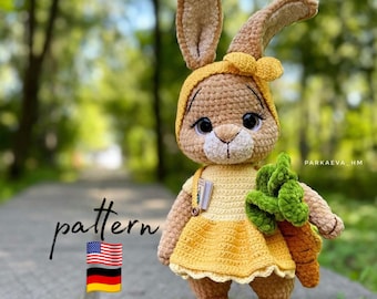 Patrón de ganchillo para disfraz de conejita: vestido y diadema (PDF)