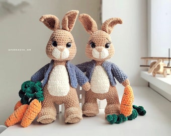 Patrón de conejito de crochet, juguete de conejo amigurumi (patrón PDF)