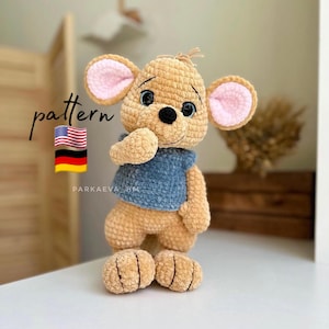 Schema di peluche a uncinetto a forma di canguro. Schema di canguro amigurumi. Schema di peluche. Canguro di peluche. Giocattoli fai da te. Giocattoli all'uncinetto fatti a mano. Peluche