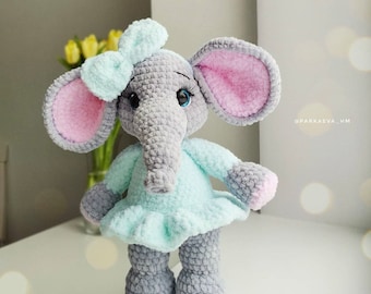 Crochet Plush Elephant Pattern: Amigurumi Safari Animal (PDF Pattern)