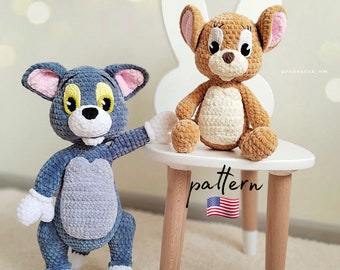 Crochet Cat and Mouse Pattern: Amigurumi Plush Toys (PDF Pattern)