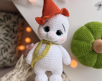 Modèle d'amigurumi au crochet « Petit Boo » (fichier PDF). Peluches d'Halloween à faire soi-même