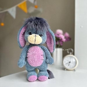 Donkey crochet pattern. Crochet plushie pattern. Stuffed animal pattern. Cute crochet gifts for kids. Handmade plushies. Baby shower gifts