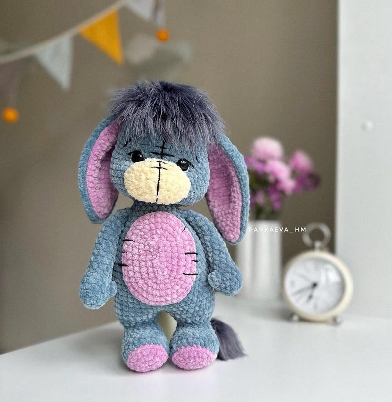 Donkey crochet pattern. Crochet plushie pattern. Stuffed animal pattern. Cute crochet gifts for kids. Handmade plushies. Baby shower gifts