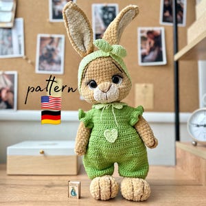 Crochet pattern: Bunny's overall, CLOTHES ONLY amigurumi pattern, crochet outfit, crochet clothes for bunny, jumpsuit easy crochet pattern