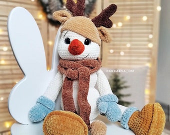 Christmas Crochet Snowman Pattern: Amigurumi Plush Toy (PDF Pattern)