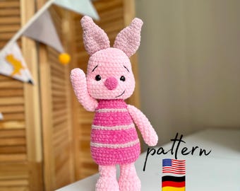 Schema per realizzare un maialino amigurumi all'uncinetto: peluche (PDF)