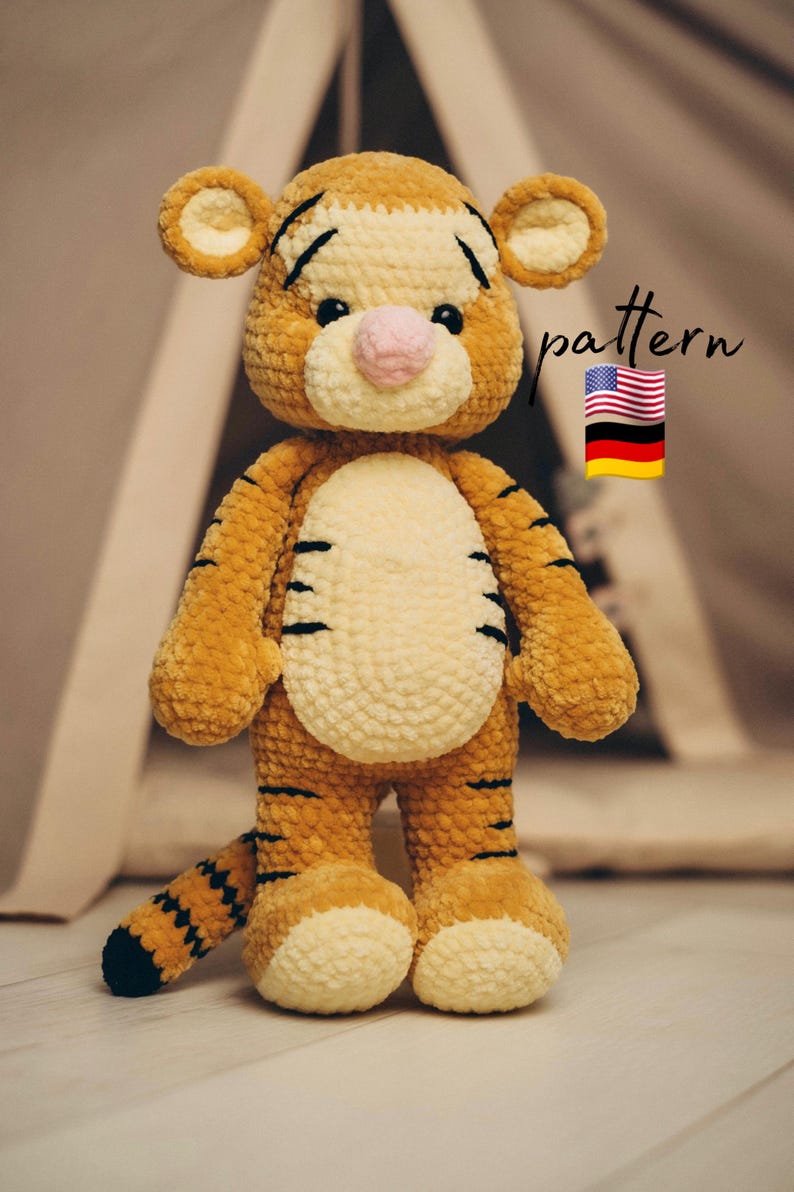 Crochet tiger pattern. Crochet plushie pattern. Amigurumi tiger. Stuffed animal pattern. DIY plush toys. Handmade crochet gifts. Kids toys