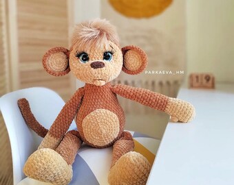かぎ針編みの猿の編み図：あみぐるみぬいぐるみ（PDFパターン） - Etsy