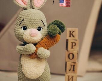 Crochet Bunny Pattern: Stuffed Rabbit Plush Toy (PDF Pattern)