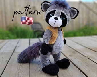 Waschbär Häkelanleitung: Amigurumi Plüschtier (PDF-Datei)