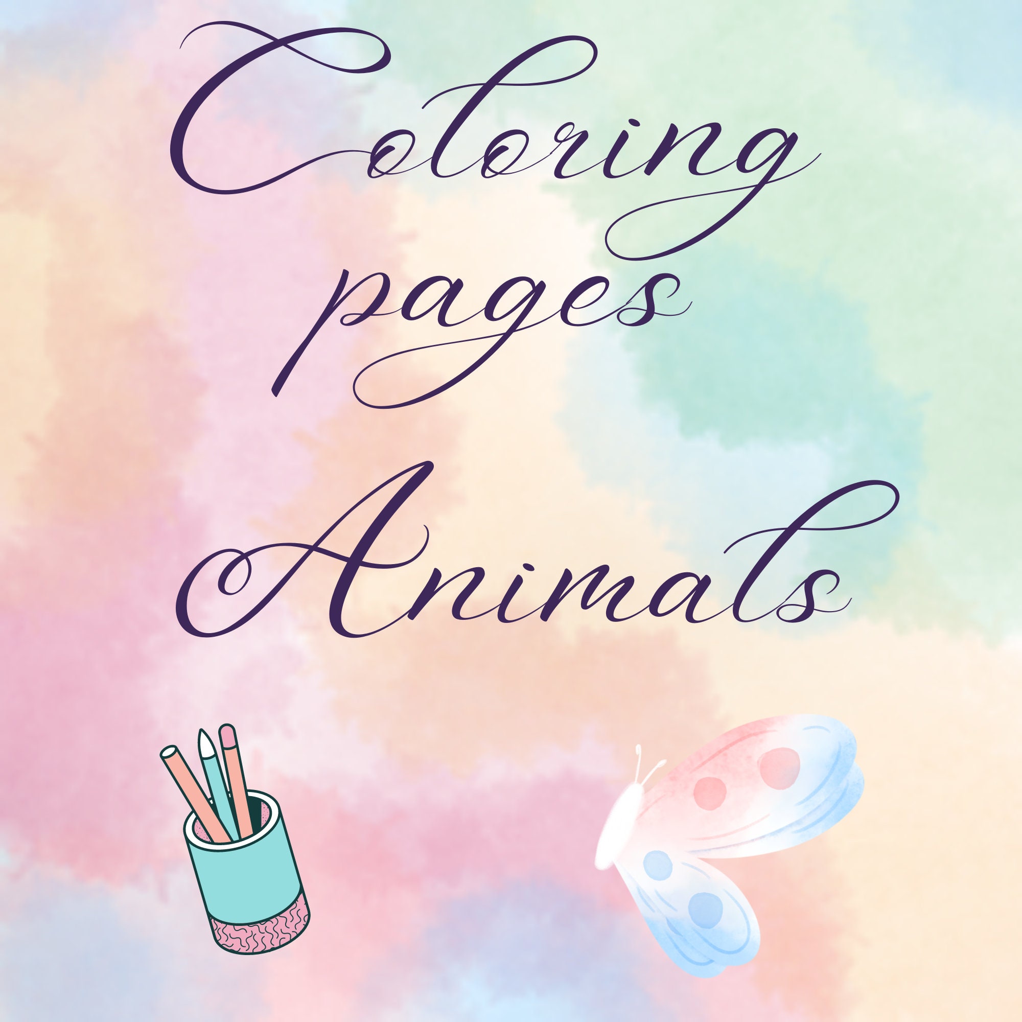 Coloring Pages Animals Printable Etsy