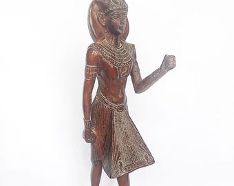 Ancient Egyptian Statue of King Tutankhamun | Ancient Egyptian Pharoah | King tut | Wooden statue of Tutankhamun