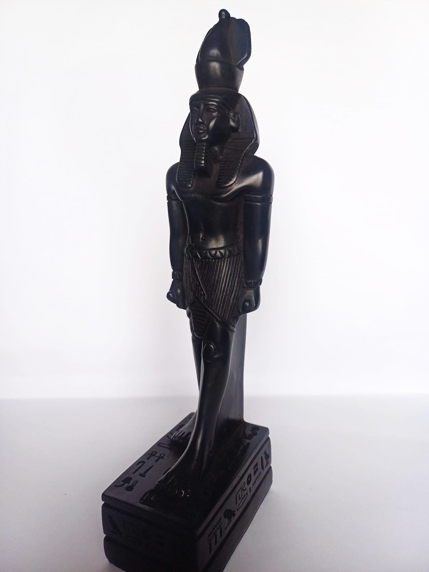 Ancient Egyptian Statue of Ramses II | Ramses the Great | Polished Basalt Stone | Handmade Tall Statue