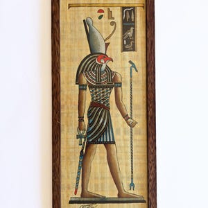 Egyptian Papyrus Painting of Horus | God of the Sky | God of Protection | Authentic Egyptian Papyrus Paper | Ancient Egyptian Mythology