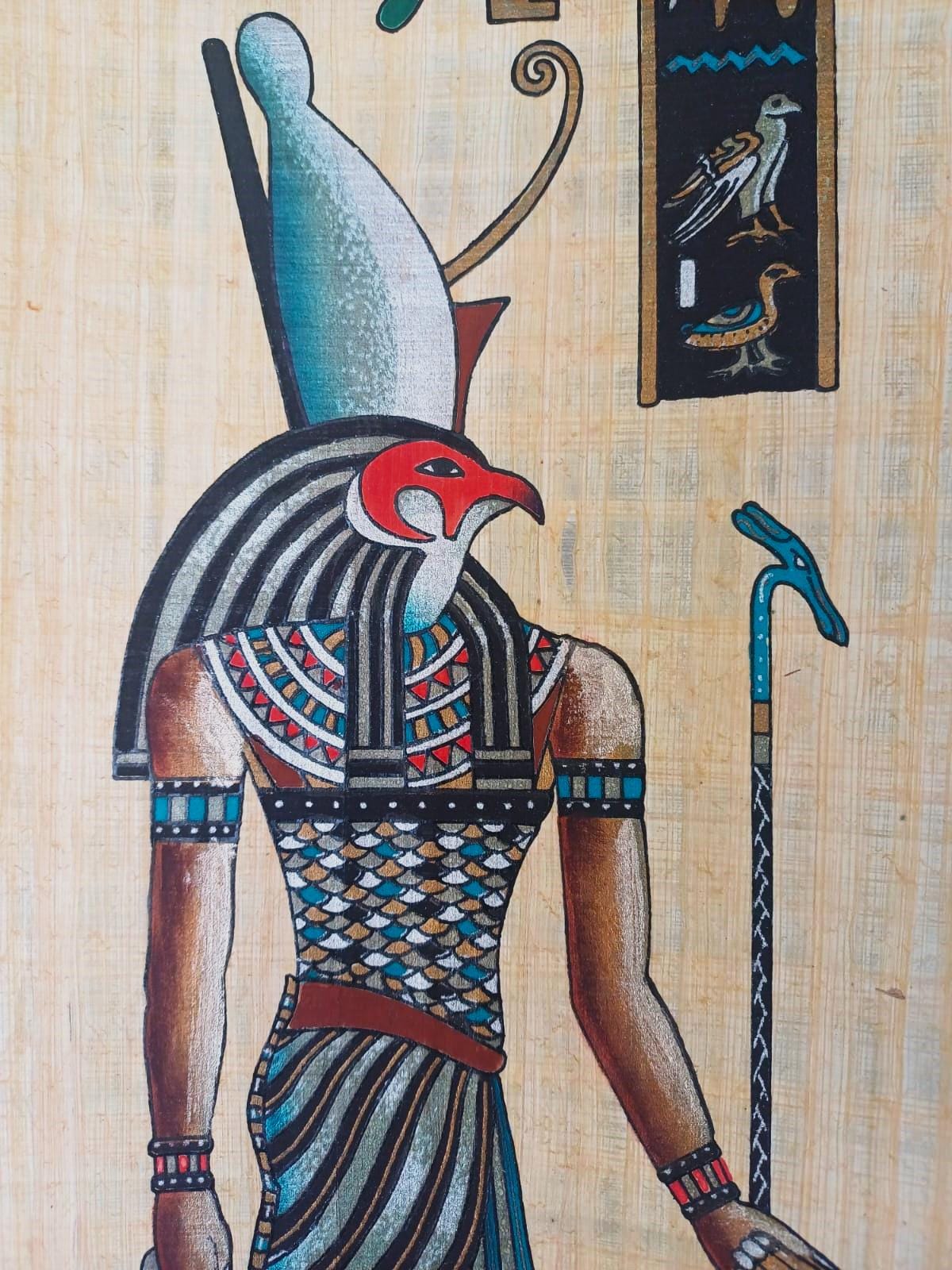 ホルスのエジプトのパピルス画 | 天空の神 | 守護の神 | 本物の