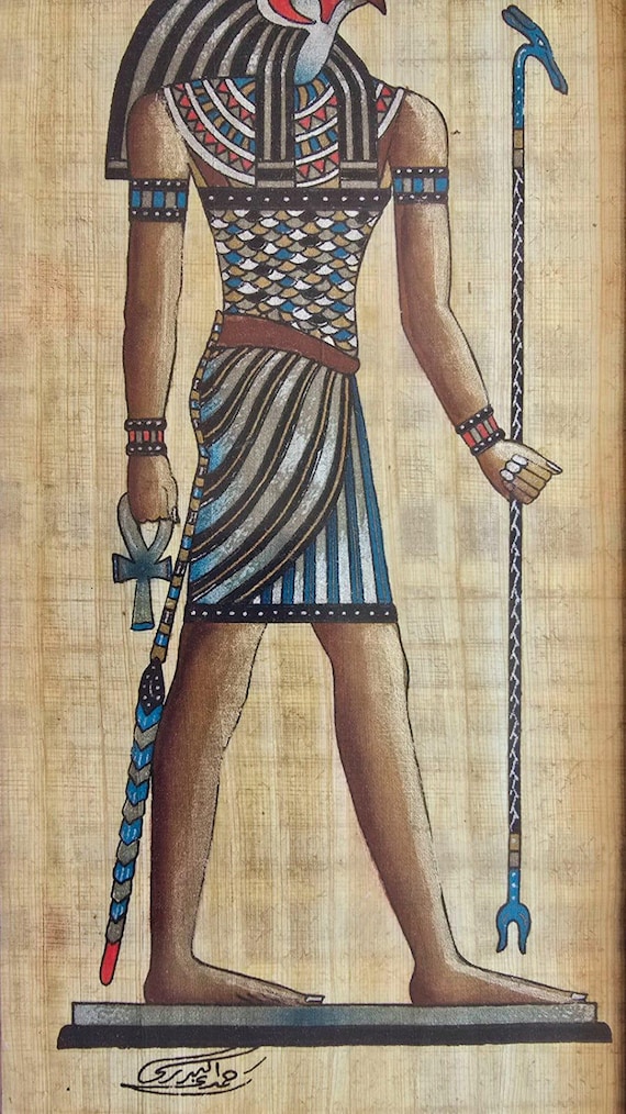 ホルスのエジプトのパピルス画 | 天空の神 | 守護の神 | 本物の