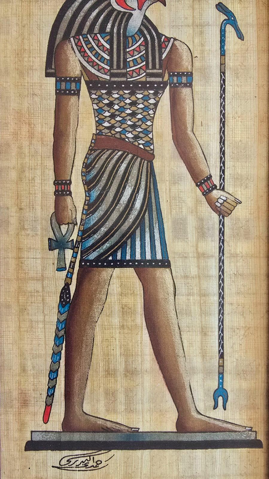 ホルスのエジプトのパピルス画 | 天空の神 | 守護の神 | 本物の