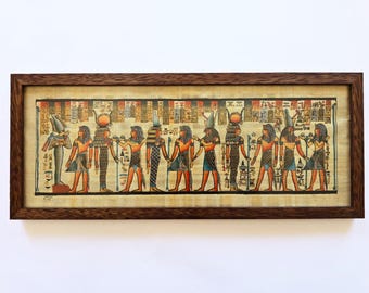 Egyptian Papyrus Painting of a Funerary Scene | Ancient Egyptian Gods | Ancient Egyptian Mythology | Authentic Papyrus Paper