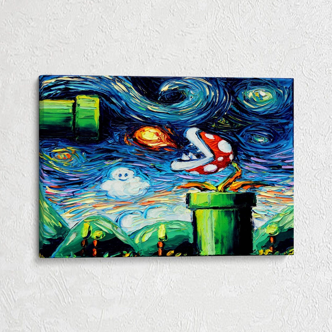 Vintage Video Game Canvas, Abstract Wall Art, Huge Canvas Wall Art