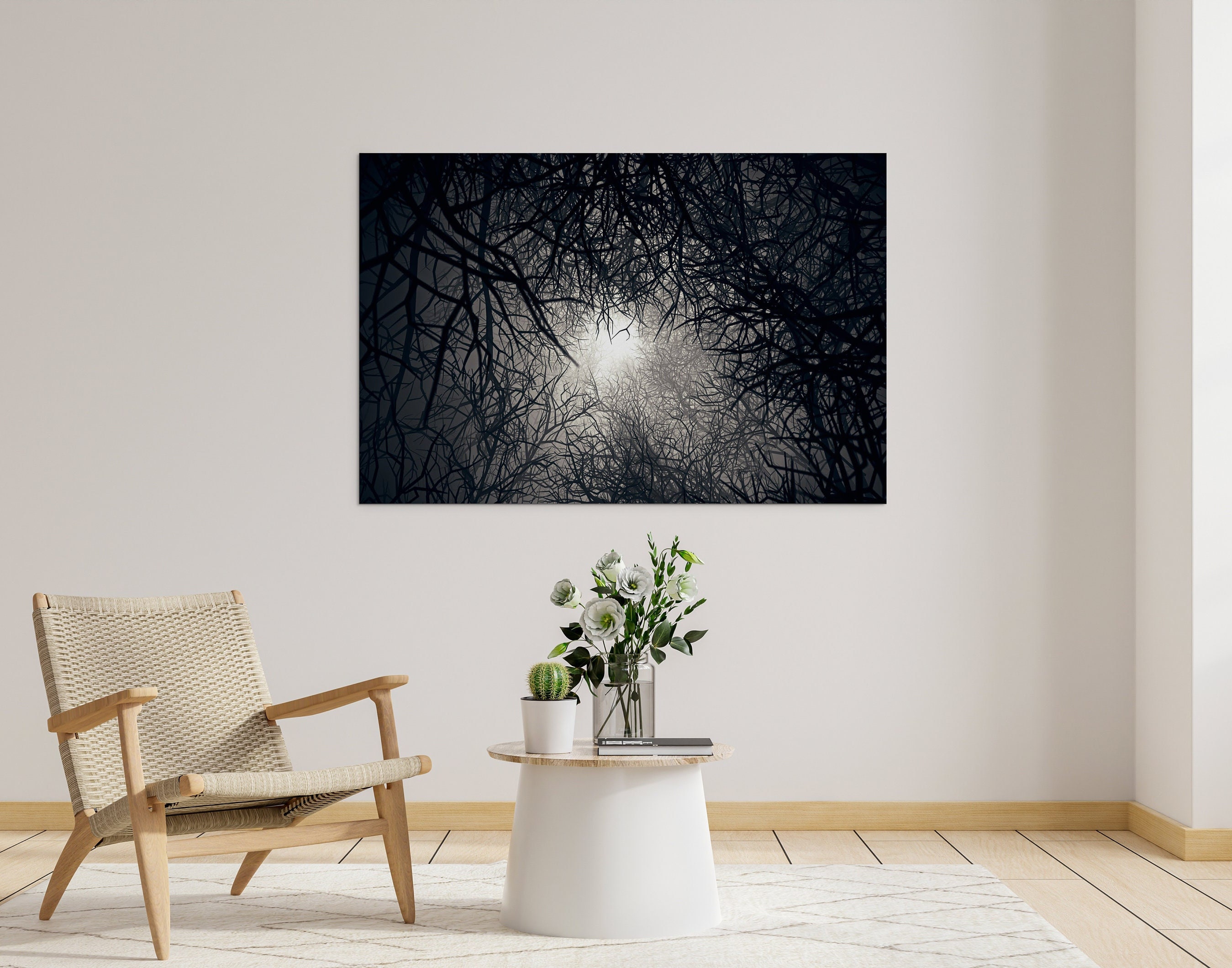 Dark Forest , Natural Canvas Wall Art, Landscape Canvas Wall Art ...