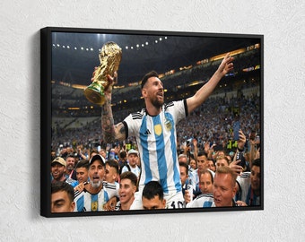 Legendery Winner, World Cup Canvas, Argentina Canvas Wall Art, Legendery Football Player, Famous Football Player, Luxery Canvas Wall Art