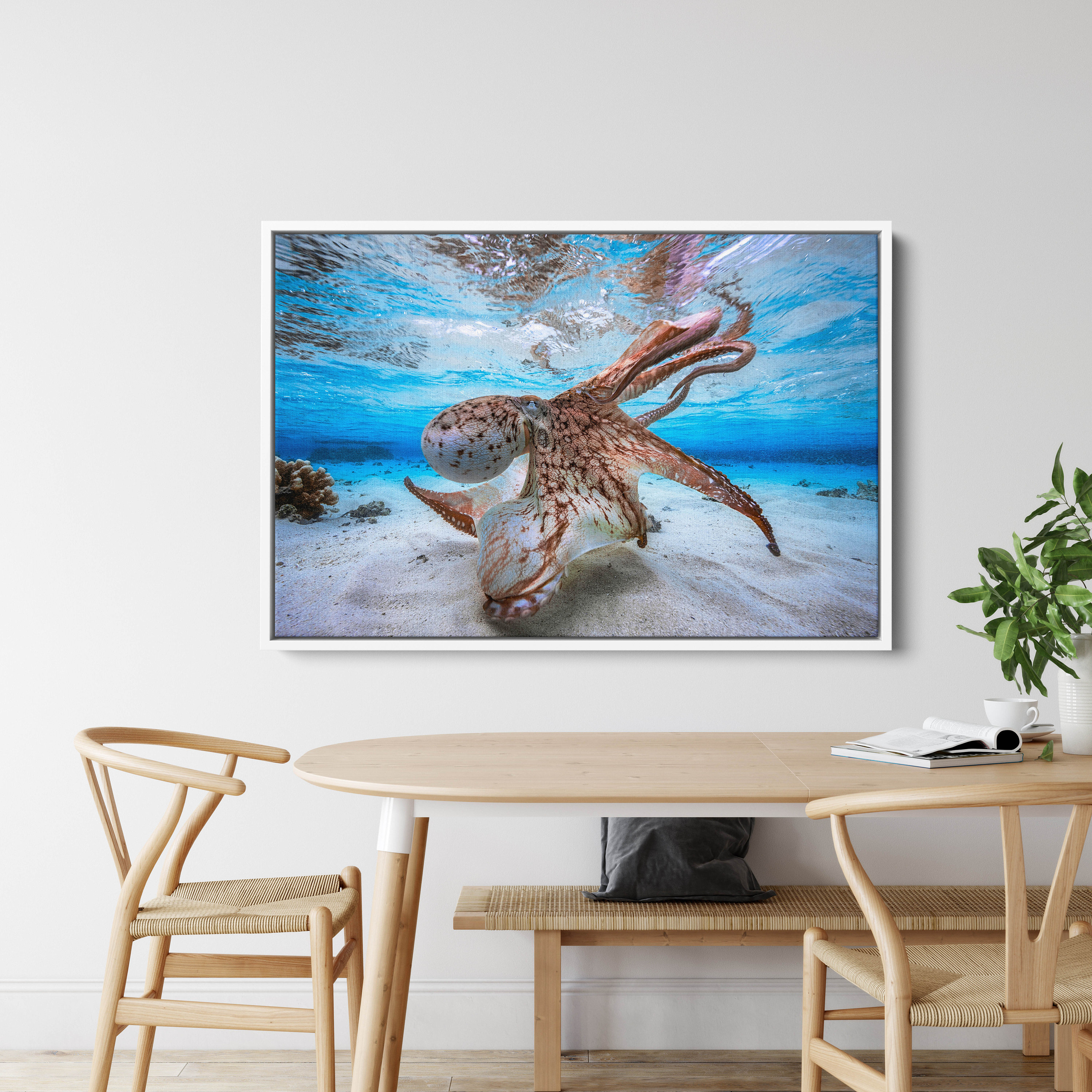 Octopus Canvas Octopus Art Gallery Wall Set Octopus Print Split Canvas