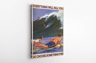 Targa In Metallo Vintage EMOHAT 20x30 Cm - Scritta "Everything Will Kill You So Choose Something Fun" Con Sub E Polpo, Per Casa E Bar