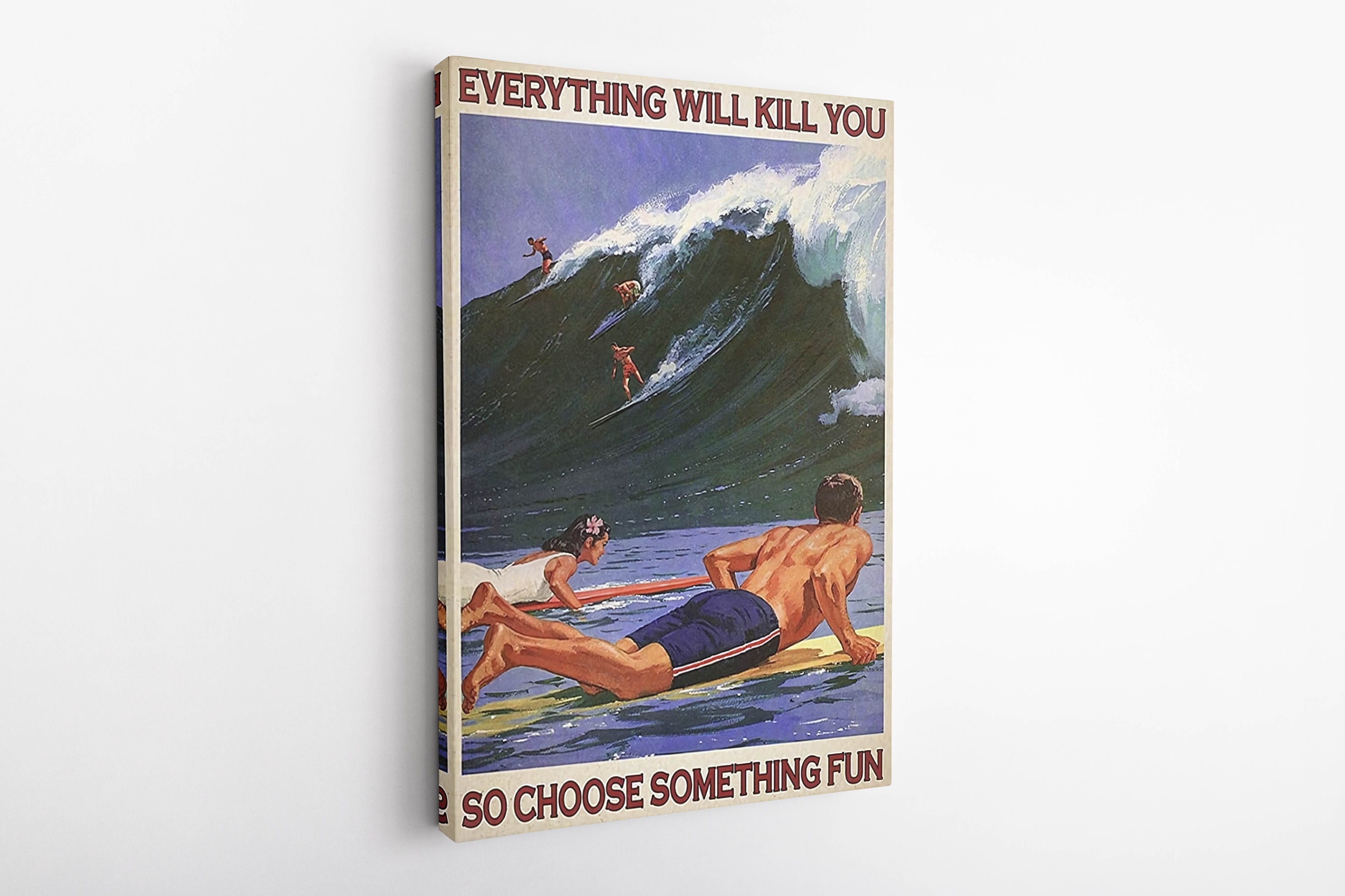 Targa In Metallo Vintage EMOHAT 20x30 Cm - Scritta "Everything Will Kill You So Choose Something Fun" Con Sub E Polpo, Per Casa E Bar