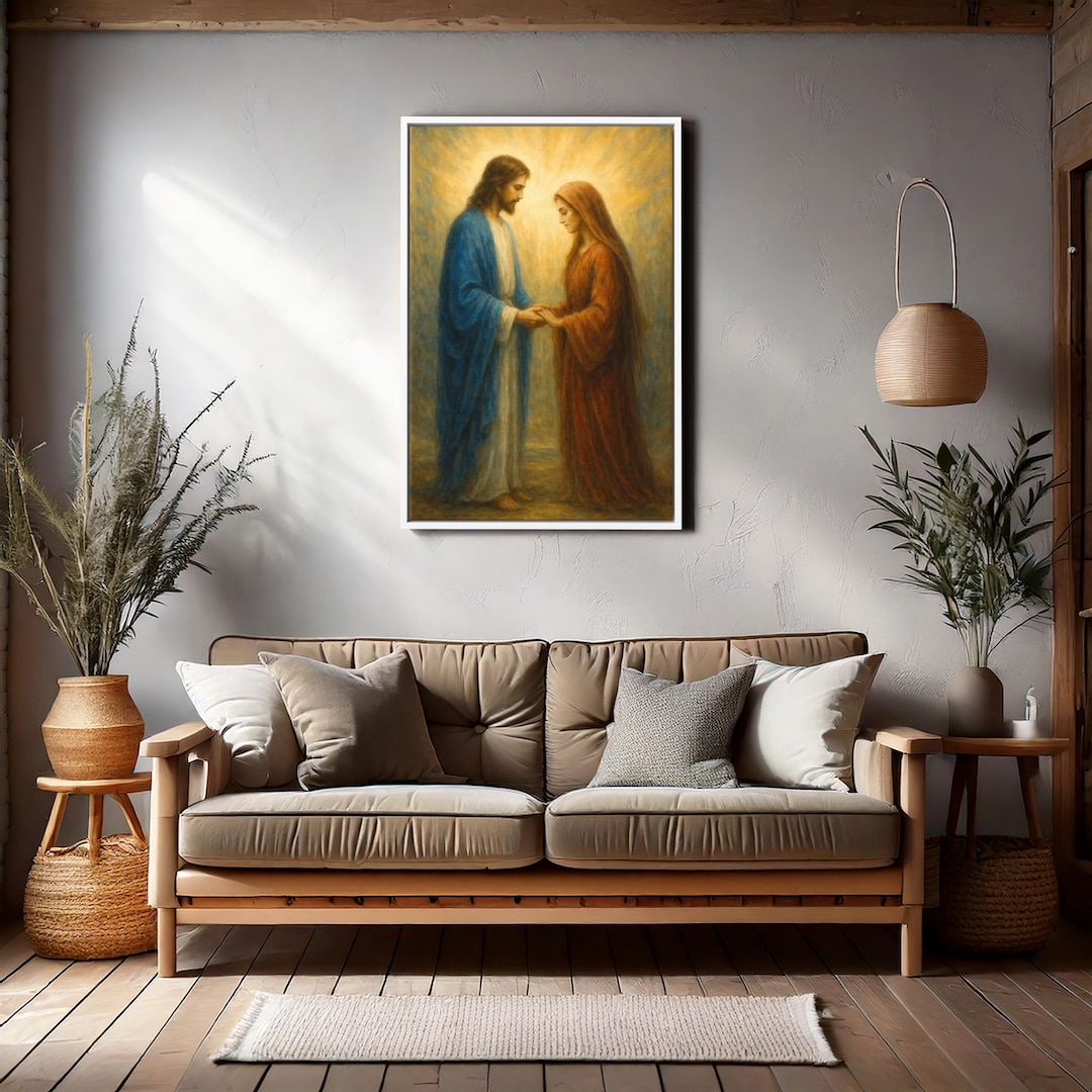 Jesus and Mary Spiritual Wall Art, Christian Religious Canvas Print ...