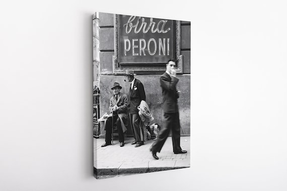 Men in a Street of Napoli, Italy Vintage Photo Poster - Poster Paper or Canvas Print _ Gift Idea _ Wall Decor