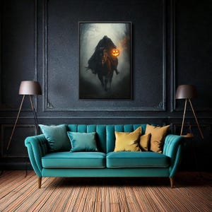 Sleepy Hollow Horseman Art Print | Gothic Halloween Wall Decor | Spooky Ghost Story Artwork | Dark Macabre Decor