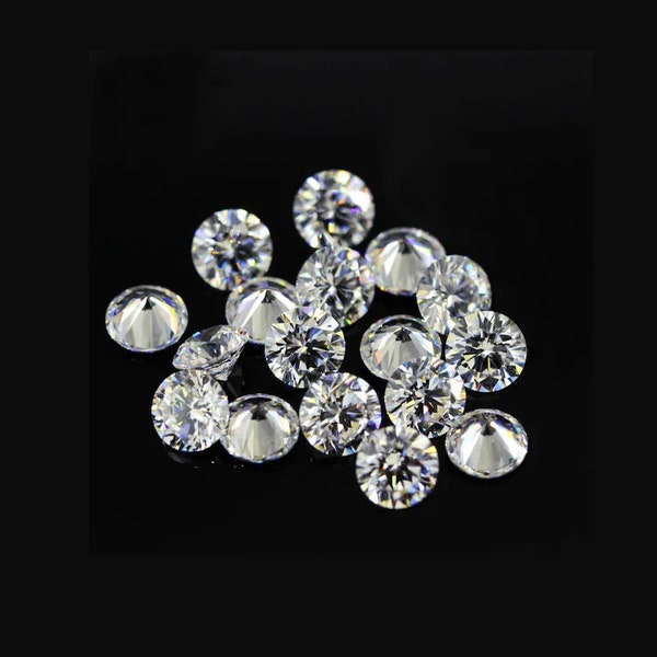 Moissanite Round Lab Diamond Faceted Cut Loose stone EF White Color VVS1 Clarity Various Sizes