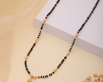 Mangalsutra/Gold mangalsutra chain/Bridal jewelry/Dokiya mangalsutra/Traditional Black Beads/Modern Mangalsutra