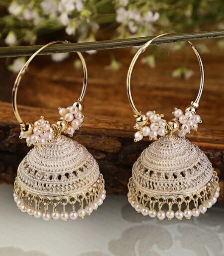 Big round jhumkas sale
