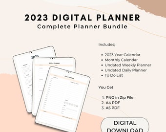 2023 Digital Planner Complete Bundle for the Minimalist - Digital printable - 2023 Calendar - Track Mood - Track Habit - Reflection