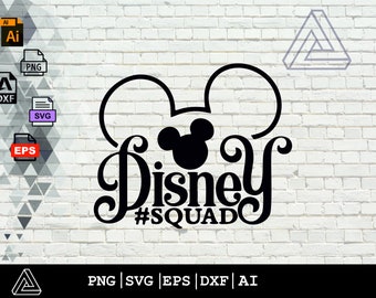 Mickey, Squad, Orlando, Kasteel, Celebration | PNG-| SVG Silhouette Cricut Cutting Ready Instant downloaden