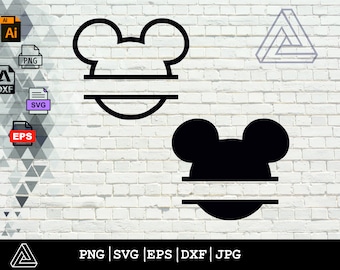 Mickey svg, Mickey Head, Mouse head Bundle, Mouse, svg, png, dxf, jpeg, Digital Download,Cut File, Cricut, Silhouette, Glowforge custom name