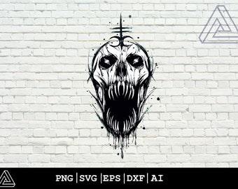 Schädel SVG, Schädel Gothic Clipart, Gothic SVG, Skeleton svg, Schädel Cricut, Schädel Shirt, Schädel Vektor, druckbare Schädel, Schädel schreien svg, Instant