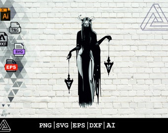 Demon Girl SVG File, Demon girl clipart, svg files for cricut, demon girl silhouette, demon svg