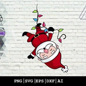 Santa svg, santa with lights svg, christmas svg, santa svg file, santa svg cut file, santa png , cricut silhouette svg cut cutting file