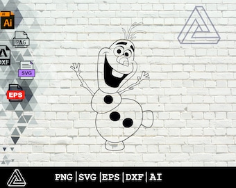 Olaf vectorel design For Print, Cut Files, Cricut, Silhouette (ai ,png ,eps ,dxf ,svg)