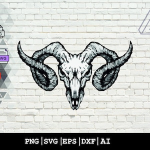 Sigil of Baphomet Logo Halloween Horned Goat Devil Silhouette Goth Clipart Vector Images Graphic Digital Cut Cricut Skull Satan Svg Eps Png