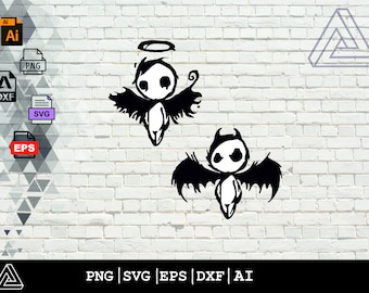 Fallen Angels | Silhouettes | Clipart | Black & white | SVG | PNG | JPG | Dxf | Eps ,Fallen Angel Twins Svg,Angel Svg,Angel Bundle