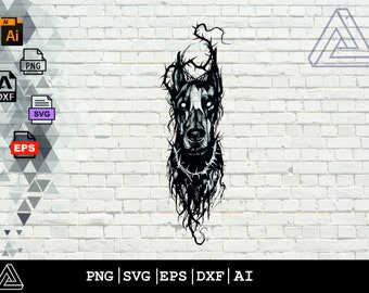 Gothic Doberman Svg, Doberman Svg, Doberman Clipart, Doberman Vector, Dog Cricut, Doberman Svg, Gothic Dog Cut File, Doberman Svg Gothic Dog
