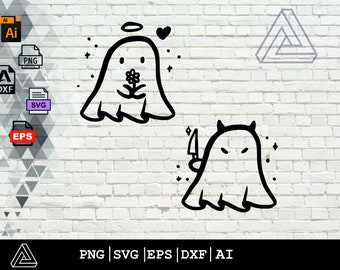 Ghost SVG Bundle - 2 Pack Ghost SVG Bundle - Halloween Ghost SVG - Cute Ghost Png - Ghostbusters Svg - Cut File Cricut - Silhouette.