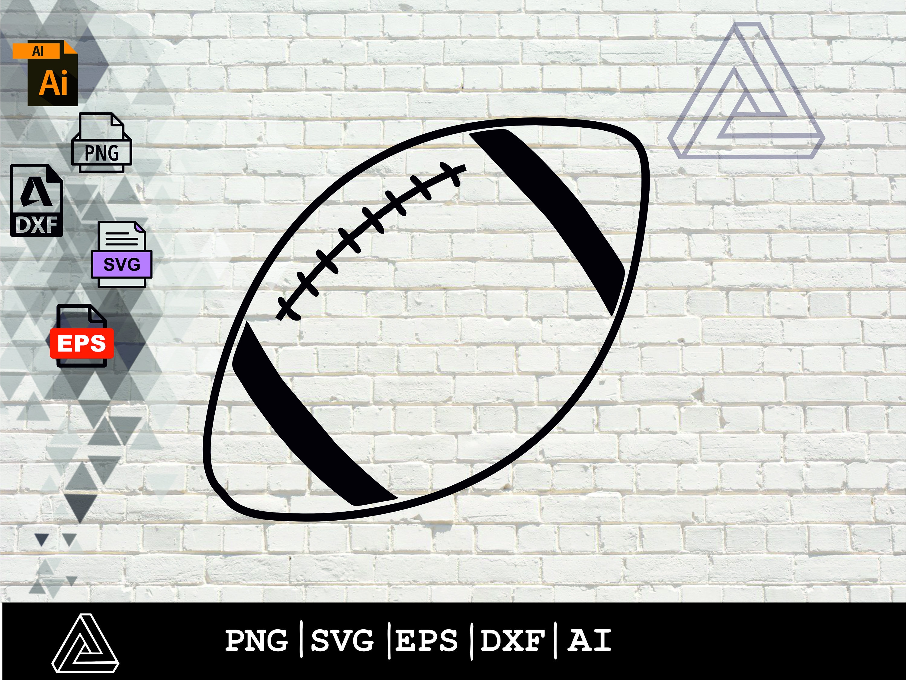 Football Svg Basic Football - Instant Digital Download - Svg, Png, Dxf, and Eps Files ...