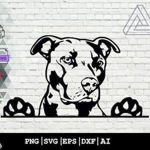 Pitbull Svg, American Pit Bull Svg, Pitbull Clipart, Pitbull Vector, Pitbull Cricut, Dog Paw Svg, Pitbull Cut File, Dog Svg Pitbull Peeking